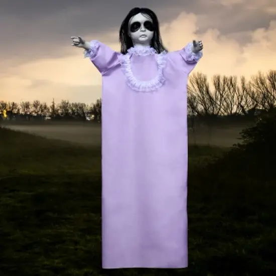 Joyfy Halloween Decorations Outdoor Hanging Ghost Doll Decor, 43&rsquo;&rsquo; Purple Dress Scary Doll Skeleton for Halloween Indoor Outdoor Hanging Decorations image {8}