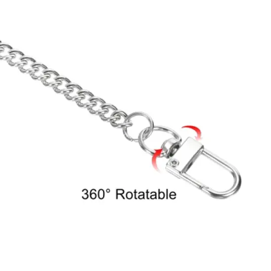 Unique Bargains Wallet Jeans Belt Handbag Nickel Plated Metal Chains with Keyring Clasps image {2}