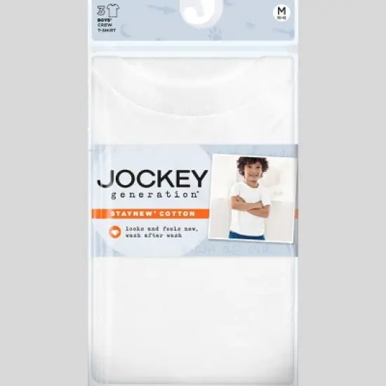 Jockey Generation&trade; Boys' 3pk Cotton Crew Undershirt image {1}