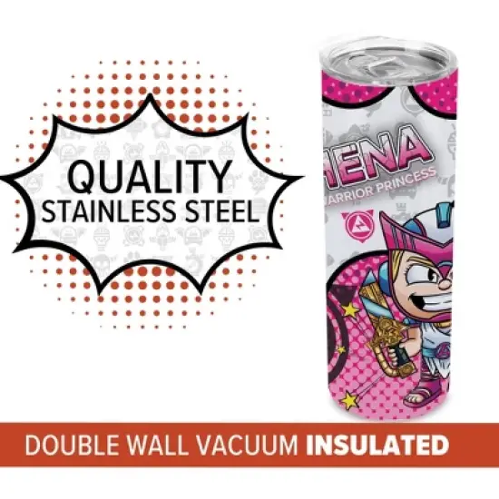 SMASHCRAFT 20 ounce Stainless Steel Double Walled Insulated Travel Tumbler Coffee Mug Cup, Athena Chibi image {3}