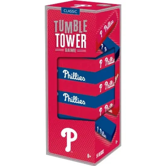 MasterPieces Philadelphia Phillies MLB Wooden Block Tumble Tower Game - 54 Pieces image {1}