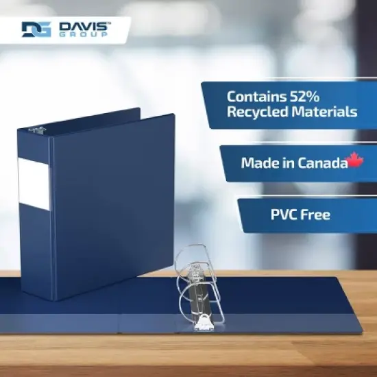 Premium Economy 3" Angle D Ring Binder 6pk Royal Blue: Davis Group, Hard Cover, 625 Sheet Capacity, 2 Pockets, 3" Size image {6}