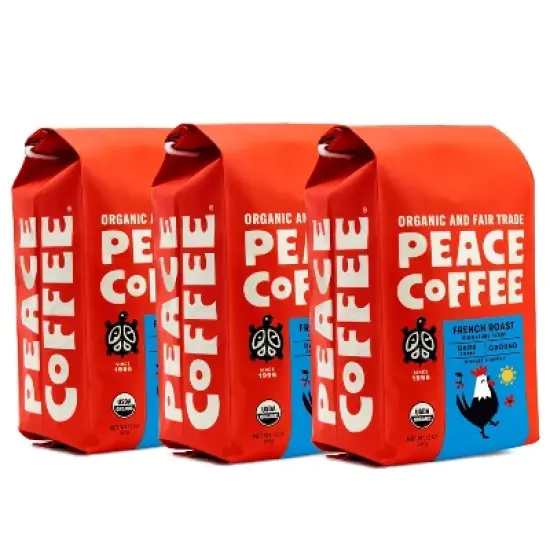Peace Coffee French Roast Ground Coffee - 36oz/3ct image {1}