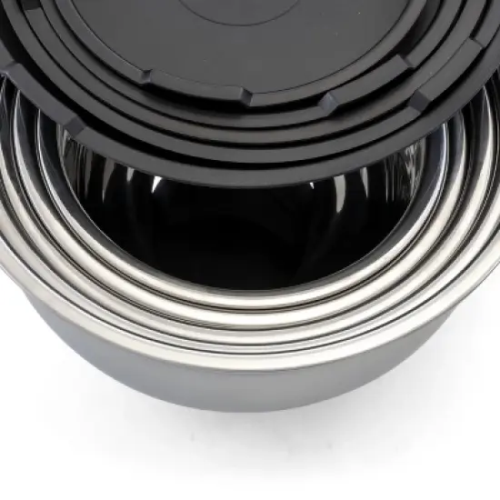 MegaChef 10 Piece Multipurpose Stackable Mixing Bowl and Lid Set image {8}