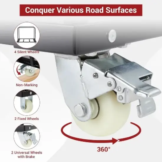 Steel Panel Truck, 1500 Lbs Panel Dolly Cart with 4 Inch Swivel Casters, Heavy Duty Drywall Sheet Cart for Warehouse, Black image {6}