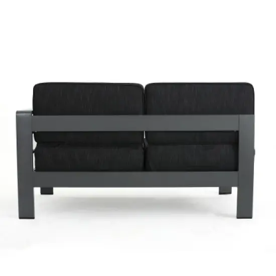 Christopher Knight Home Beatrice Patio Modem V-Shaped Aluminum 5-Seater Sectional Sofa Set with Thick Cushions image {8}