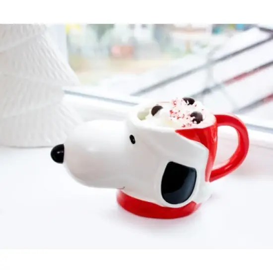 Silver Buffalo Peanuts Snoopy Christmas 3D Sculpted Ceramic Mug | Holds 20 Ounces image {8}