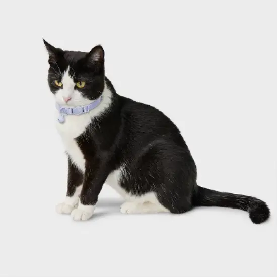 Adjustable Length with Bell Cat Collar - One Size Fits Most - Lilac Purple - Boots & Barkley&trade; image {2}