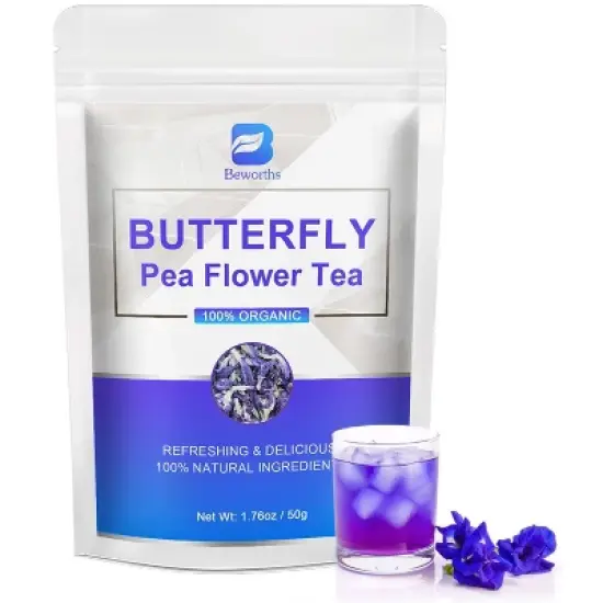 B Beworth Nature Organic Butterfly Pea Flower Tea, 50g image {6}
