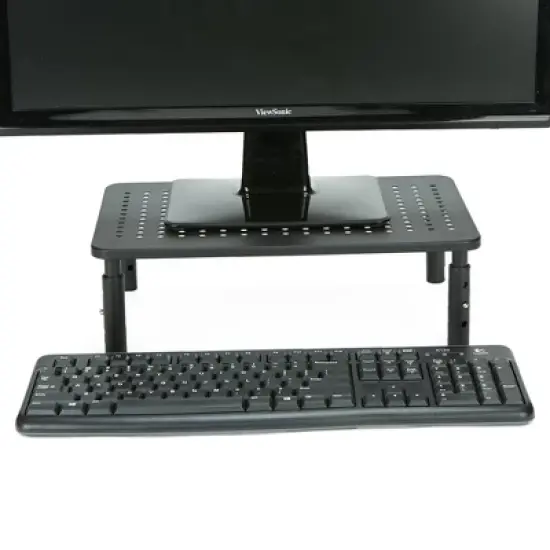 Mind Reader Rectangle Monitor Stand Ventilated Metal Black image {3}