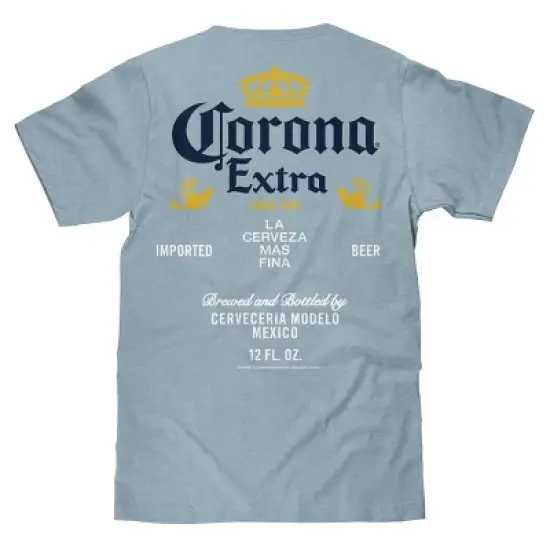 Tee Luv Corona Extra Left Chest Front and Back Beer Logo T-Shirt image {1}