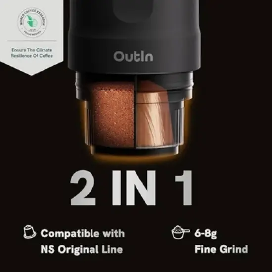 OutIn Nano Portable Electric Espresso Machine with Universal Coffee Stand image {6}