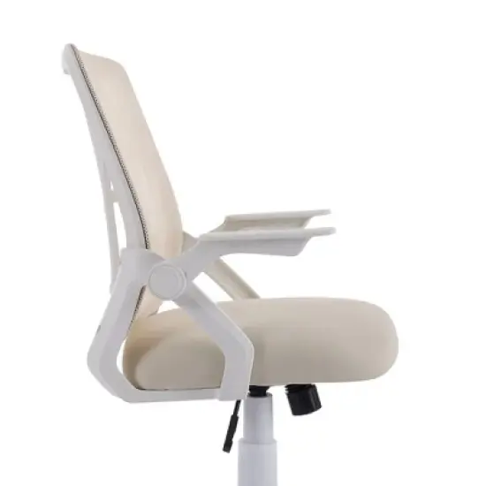 VECELO Mid-Back Swivel Ergonomic Office Chair with Adjustable Arms Mesh Lumbar Support image {9}