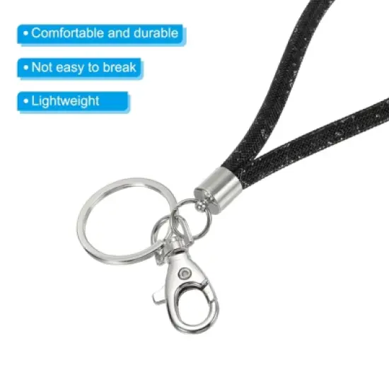 Unique Bargains Crystal ID Card Wristlet Bling Keychain Lanyards with Metal Clasp image {3}
