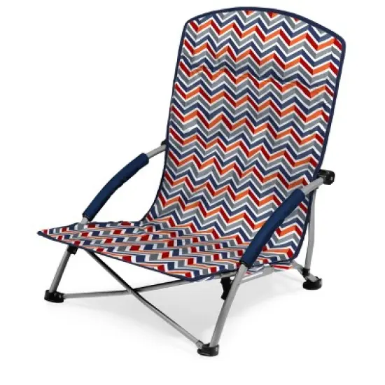 Picnic Time Tranquility Portable Beach Chair - Navy Blue/Gray image {1}