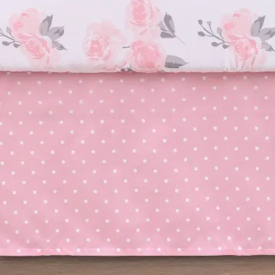 The Peanutshell Pink Floral Crib Bedding Set - 3pc image {4}