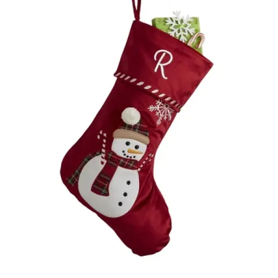 Personalization Mall Candy Cane Snowman Embroidered Christmas Stockings image {20}