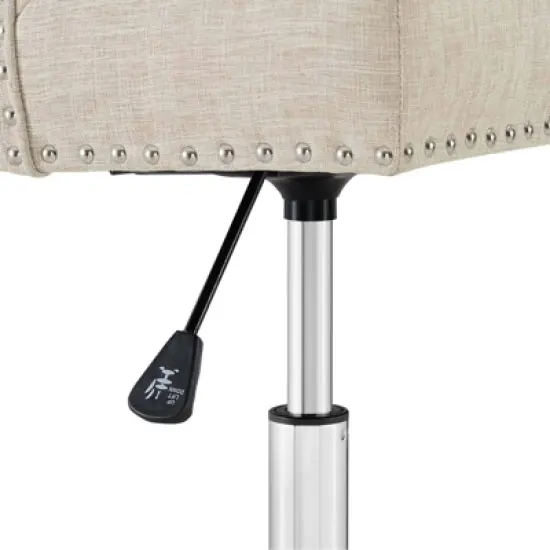 Regent Swivel Upholstered Fabric Office Chair Beige - Modway image {5}