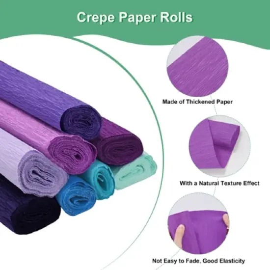 Unique Bargains Light Purple Durable Soft Flexible Crepe Paper 8.2ft x 20 Inch Light Purple 2 Pcs image {1}