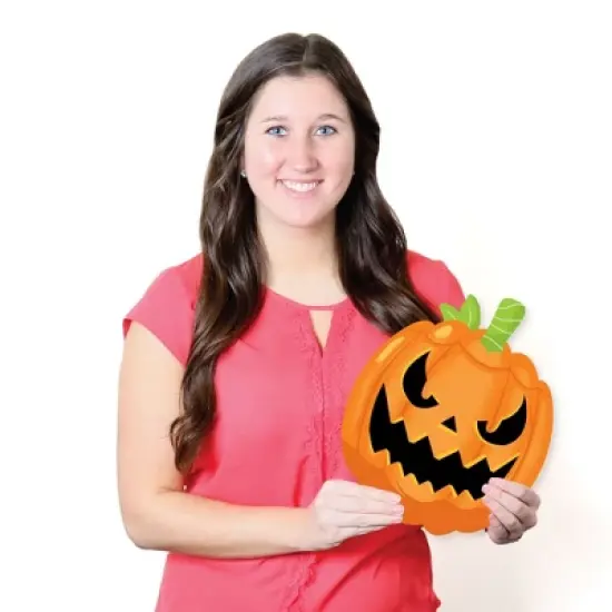 Big Dot of Happiness Halloween Pumpkins - Lawn Decorations - Outdoor Jack-O'-Lantern Party Yard Decorations - 10 Piece image {6}