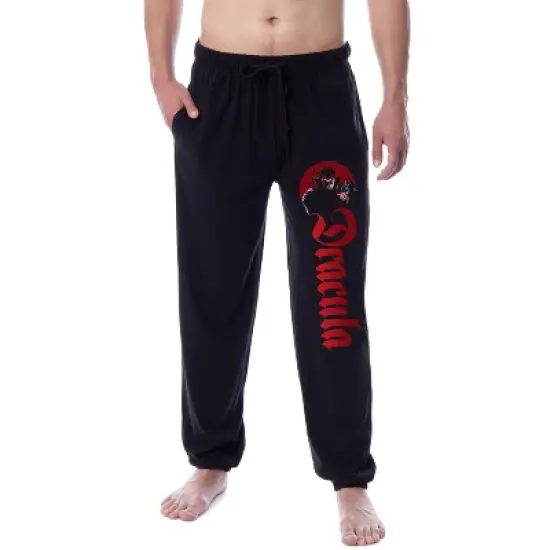 Universal Monsters Mens' Dracula Character Sleep Jogger Pajama Pants Black image {4}