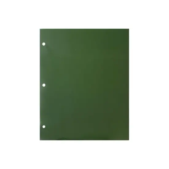 JAM Paper Laminated Glossy 3 Hole Punch Two-Pocket School Folders Green 385GHPGRD image {3}