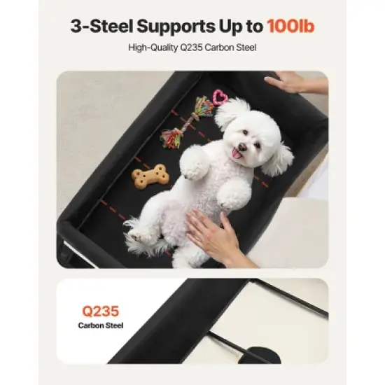 VEVOR Elevated Lounge Pet Bed, Foldable Bunk Dog Bed with 600D Oxford Cloth and Dutch Velvet, Portable Raised Cot, L, Beige image {5}