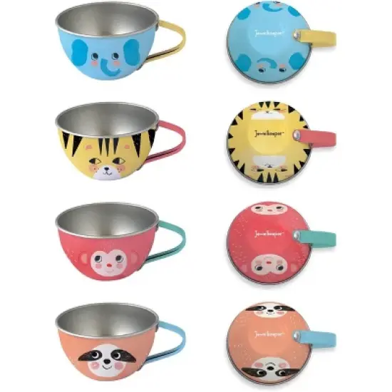 Jewelkeeper Jungle Design Tea Set Pretend Play Food and Case - 42 Pieces image {3}