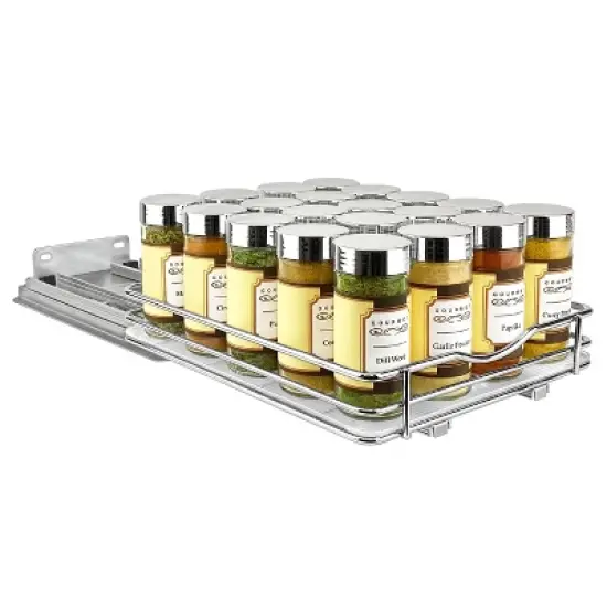 Lynk Professional 8" Wide Slide Out Spice Rack Upper Cabinet Organizer: Chrome-Plated Kitchen Storage with Ball Bearing Glides image {6}
