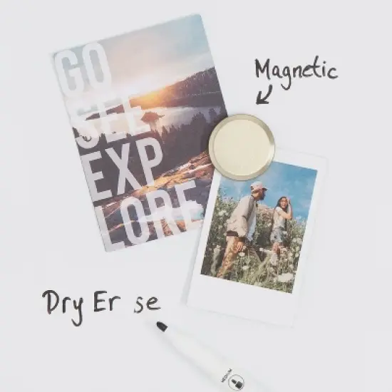 U Brands 8"x16" Metal Frame Oval Dry Erase Board Gold image {5}