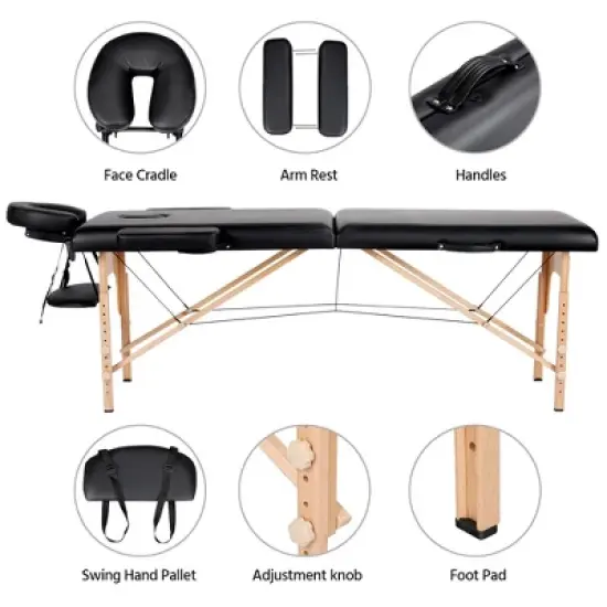 Yaheetech Foldable Massage Table with Non-Woven Bag image {3}