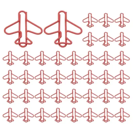 Unique Bargains Home Office Supplies Metal Plane Shape Cute Funny Decorative Paper Clip 100 Pcs image {6}