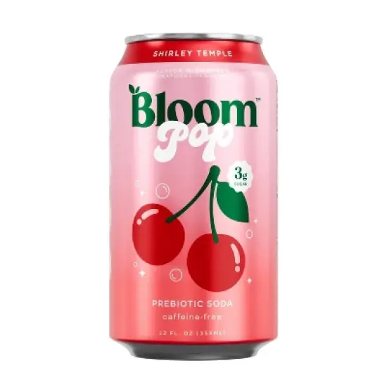 BLOOM NUTRITION Bloom Pop Prebiotic Soda Shirley Temple - 12 fl oz Can image {8}