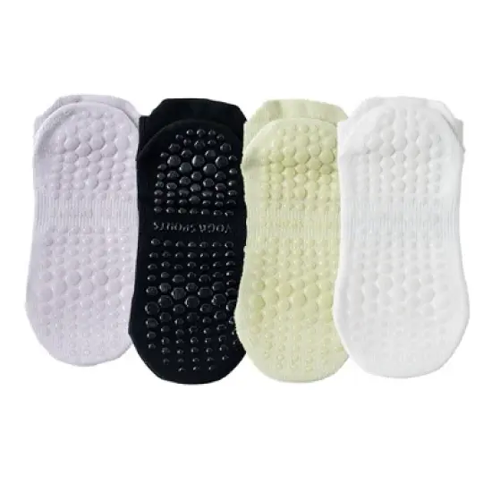 Anna-Kaci 4-Pack Women's Mesh Top Non-Slip Yoga Socks with Full Sole Grips and Breathable Lightweight Fabric image {7}