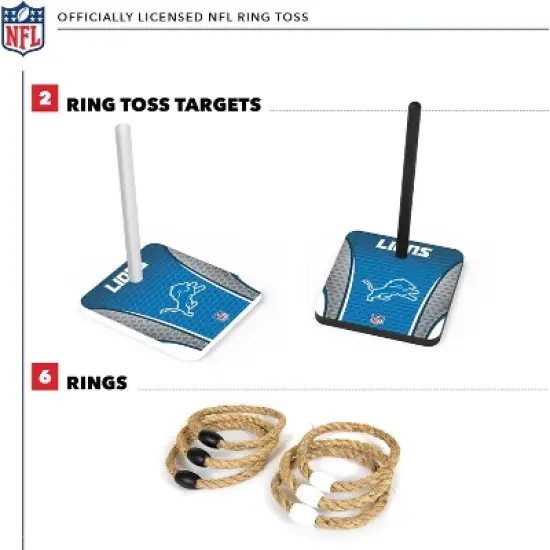 NFL Detroit Lions Solid Wood Quoits Toss Game image {1}