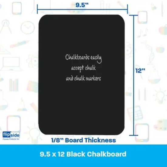 Flipside Products Chalkboard, 9.5" x 12", Black, Pack of 6 image {4}