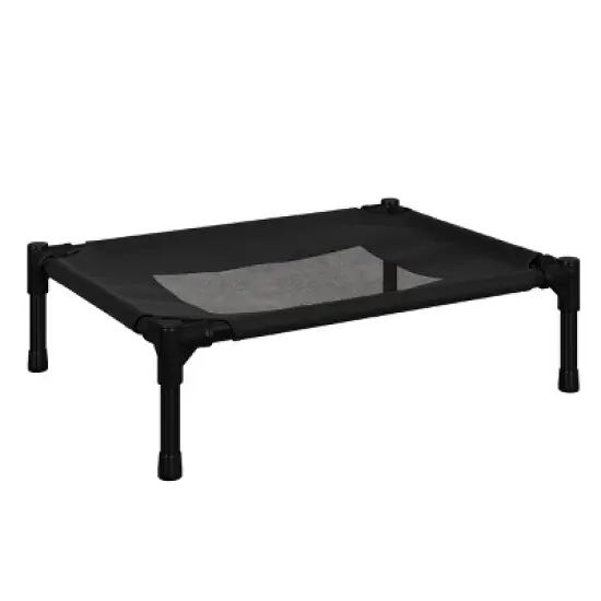 Elevated Dog Bed - 24.5x18.5-Inch Portable Pet Bed with Non-Slip Feet - Indoor/Outdoor Dog Cot or Puppy Bed for Pets up to 25lbs by PETMAKER (Black) image {1}
