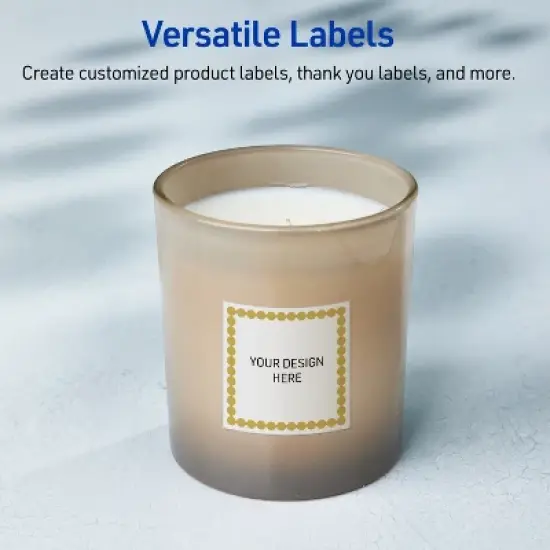 Avery Printable Square Labels, Gold Beads, 2" x 2", Glossy White Square Labels, Permanent, Laser/Inkjet, 120ct, Great for Product Labels image {5}