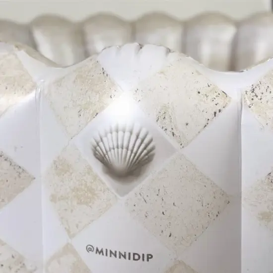 MINNIDIP Exclusive Resort Collection Tufted Pool 125 gal Novelty Kiddie Pool - Travertine Shells: PVC Inflatable with Drain Plug image {5}