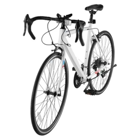 VEVOR Road Bike, 700C Wheels Racing Bike, SHIMANO 21 Speeds Drivetrain City Commuter Road Bicycle with Carbon Steel Frame, White image {8}