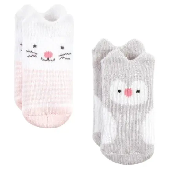 Hudson Baby Infant Girl Cotton Rich Newborn and Terry Socks, Girl Woodland 8-Pack image {4}