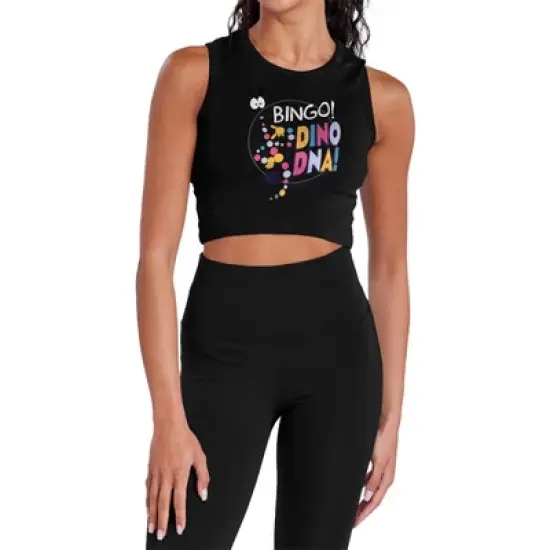 Women's Jurassic Park Bingo Dino Dna Sleeveless Crop Top Tank image {5}