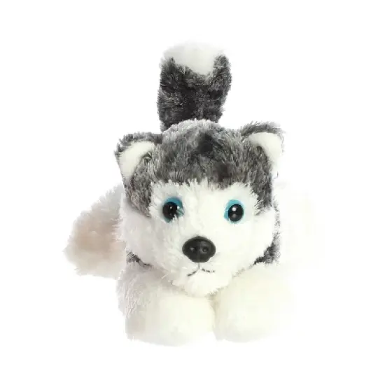 Aurora Mini Flopsie 8" Mush Husky Grey Stuffed Animal image {1}