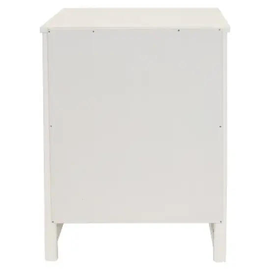 Sunnydaze Beadboard Nightstand Side Table with Drawer and Cabinet - 23.75" H - White image {8}