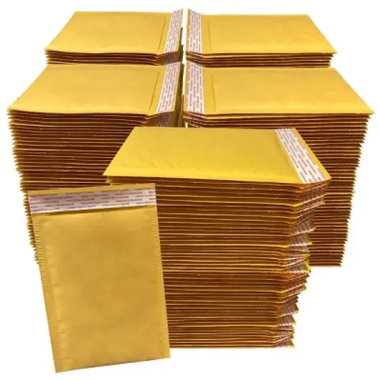 UOFFICE Pack of 250 Kraft Bubble Mailers 6.5x10" - #0 Self-Seal Padded Envelopes image {3}
