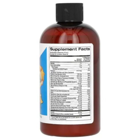 California Gold Nutrition Liquid Multi-Vitamin & Mineral with Calcium, Vitamin B12, Vitamins C & D3 for Children, No Alcohol, Natural Orange Mango, 8 image {1}