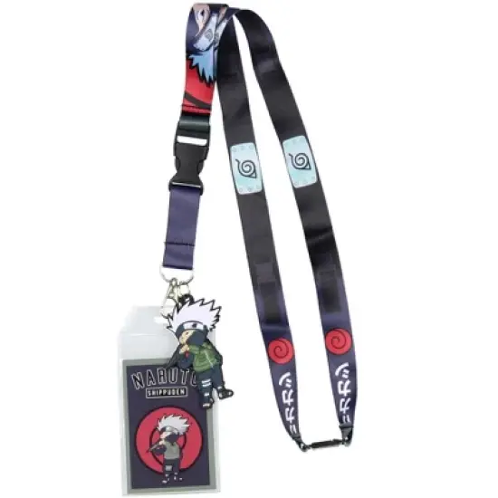 Naruto Shippuden Anime Kakashi ID Badge Holder Lanyard w/ Kakashi Rubber Pendant image {3}