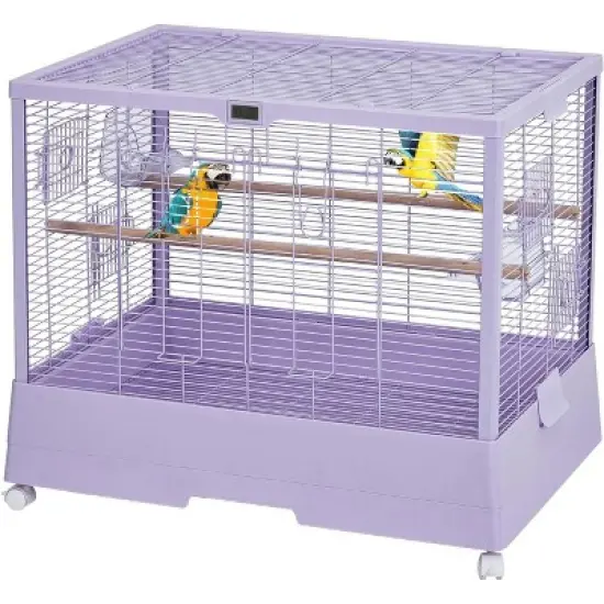 Large Parakeet Cage with Rolling Stand, Spacious Bird Home with Detachable Base, Easy-Clean Tray Included, Mobile & Stable Design image {2}