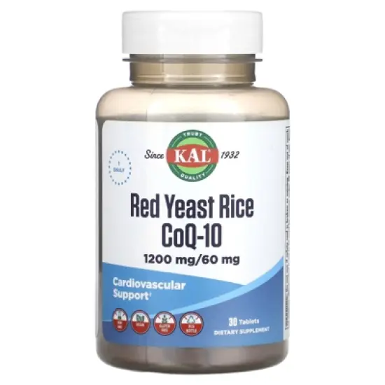 KAL Red Yeast Rice, CoQ-10, 1,200 mg/ 60 mg, 30 Tablets image {4}