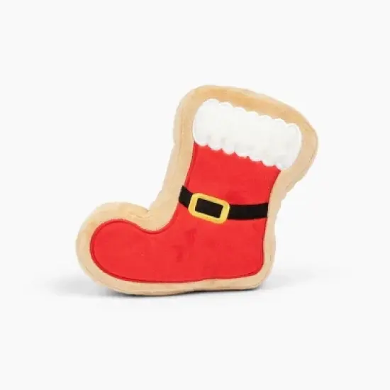 Midlee Santa Boot Sugar Cookie Dog Toy image {9}